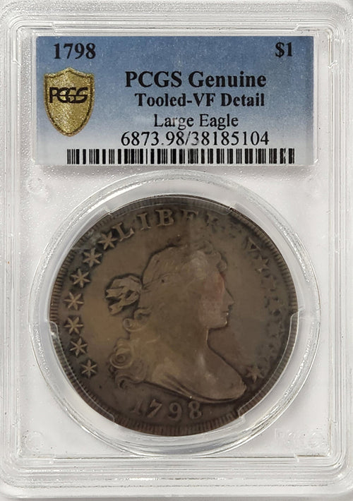 1798 $1 Draped Bust PCGS Genuine Tooled- VF Detail