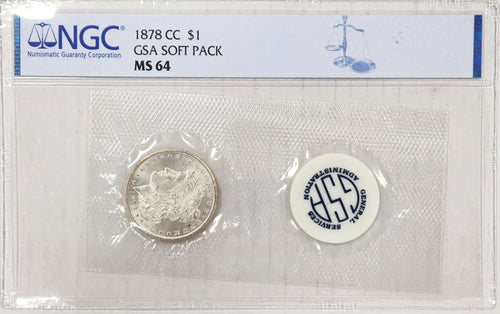 1878-CC $1 GSA Soft Pak Morgan NGC MS64