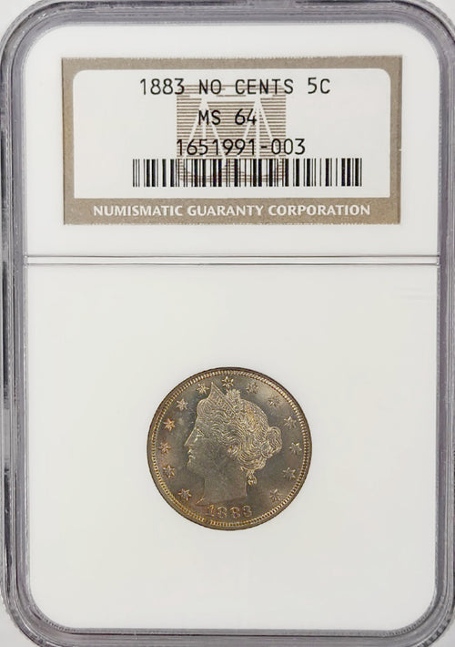 1883 No Cents 5C NGC MS64