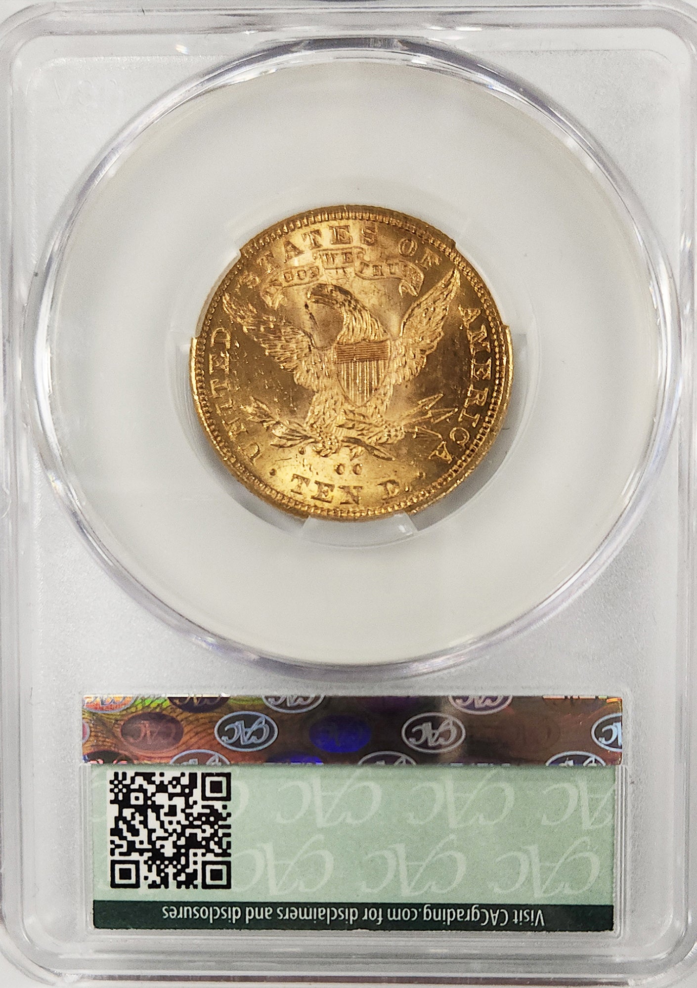 1891-CC $10 Gold Liberty CAC MS62