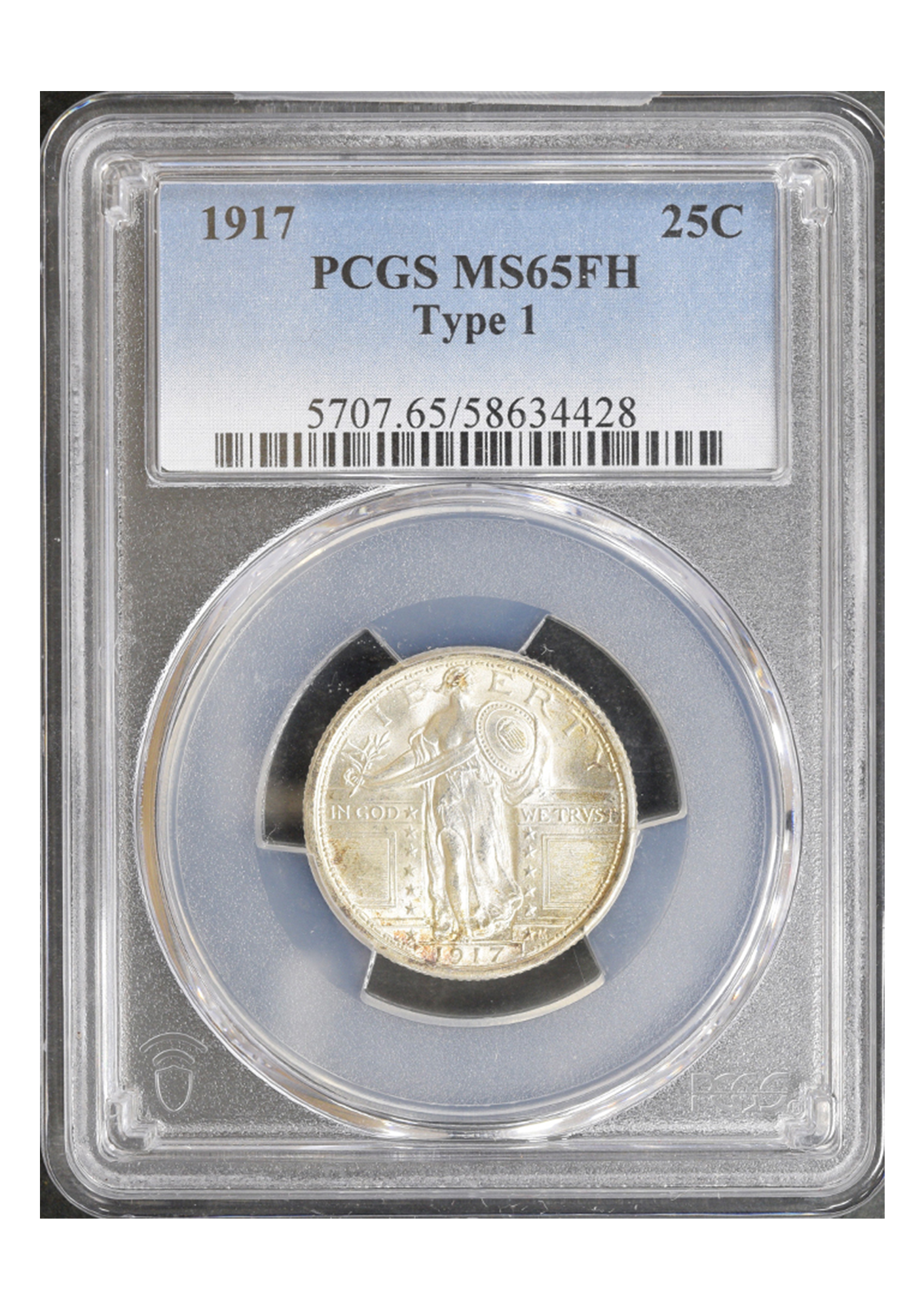 1917 25C Type 1 Standing Liberty PCGS MS65FH
