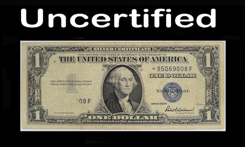 Series 1935F $1 Silver Certificate Fr.1615star VF Error Note Serial # 80% Missing