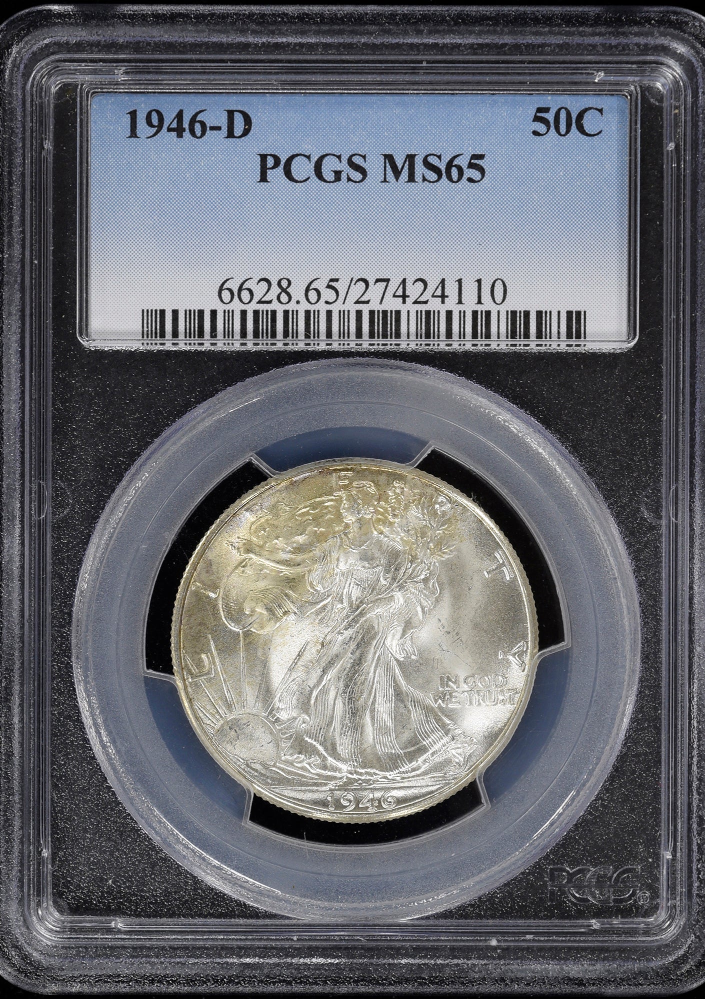 1946-D 50C Walking Liberty PCGS MS65