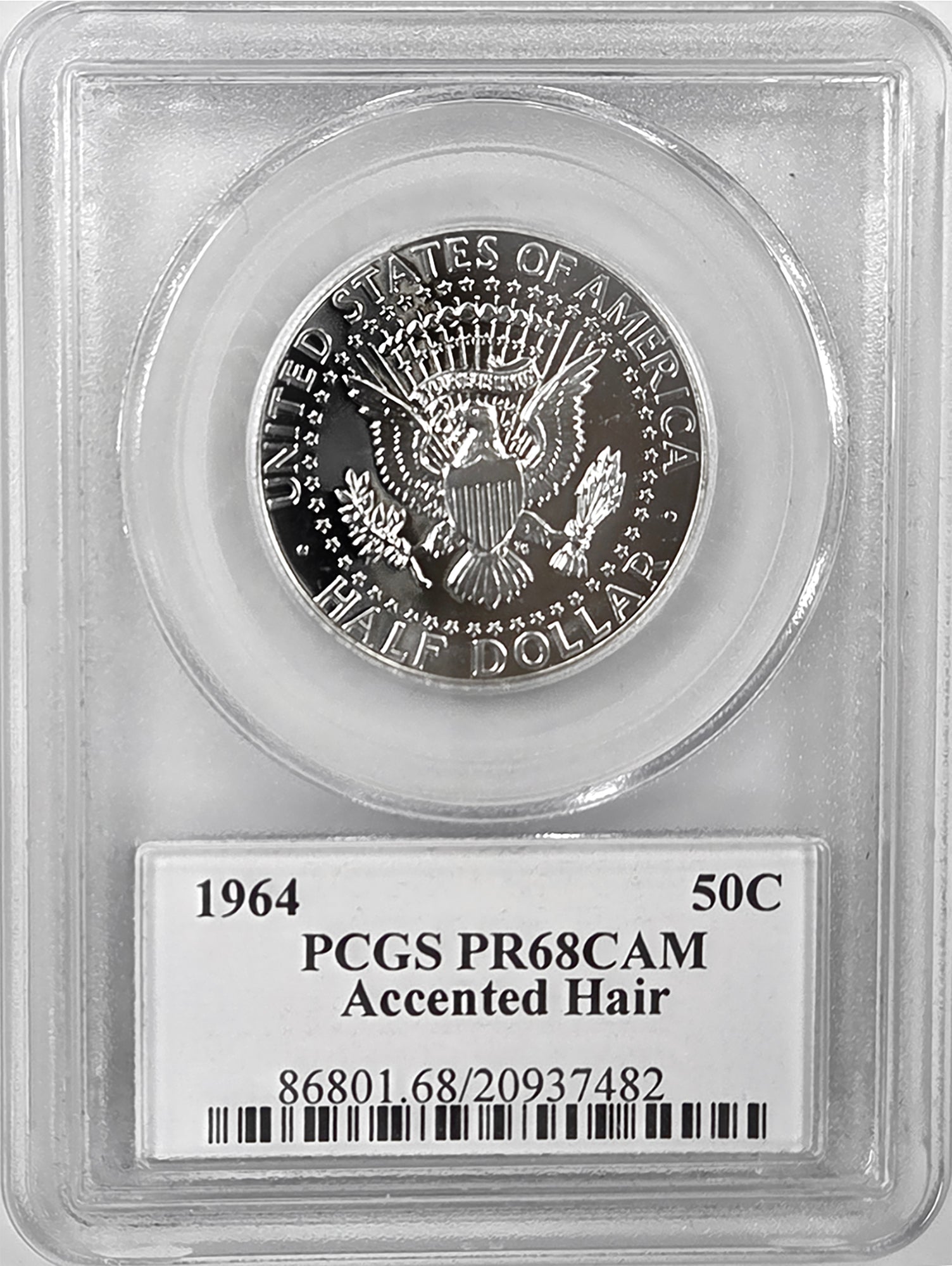 1964 50C Kennedy PCGS PF68CAM Accented Hair