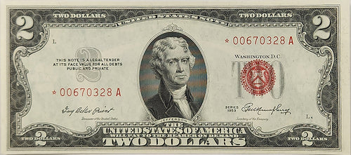Series 1953 $2 United States Star Note Uncertified Gem Unc.