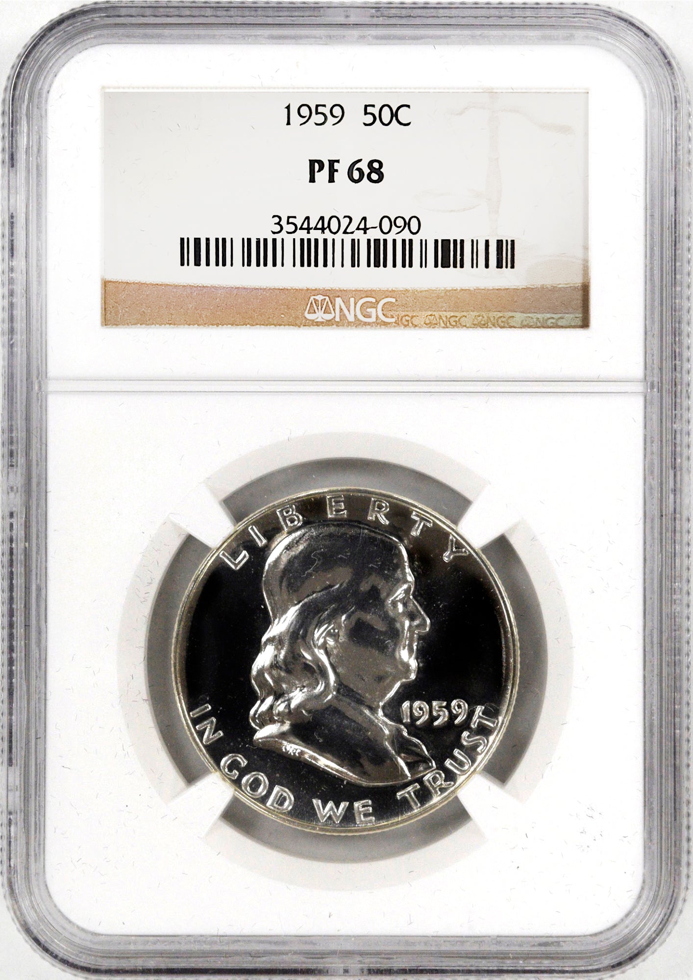 1956 Type 2 to 1963 50C Franklin Silver Proof 8-Coin Run NGC PF68