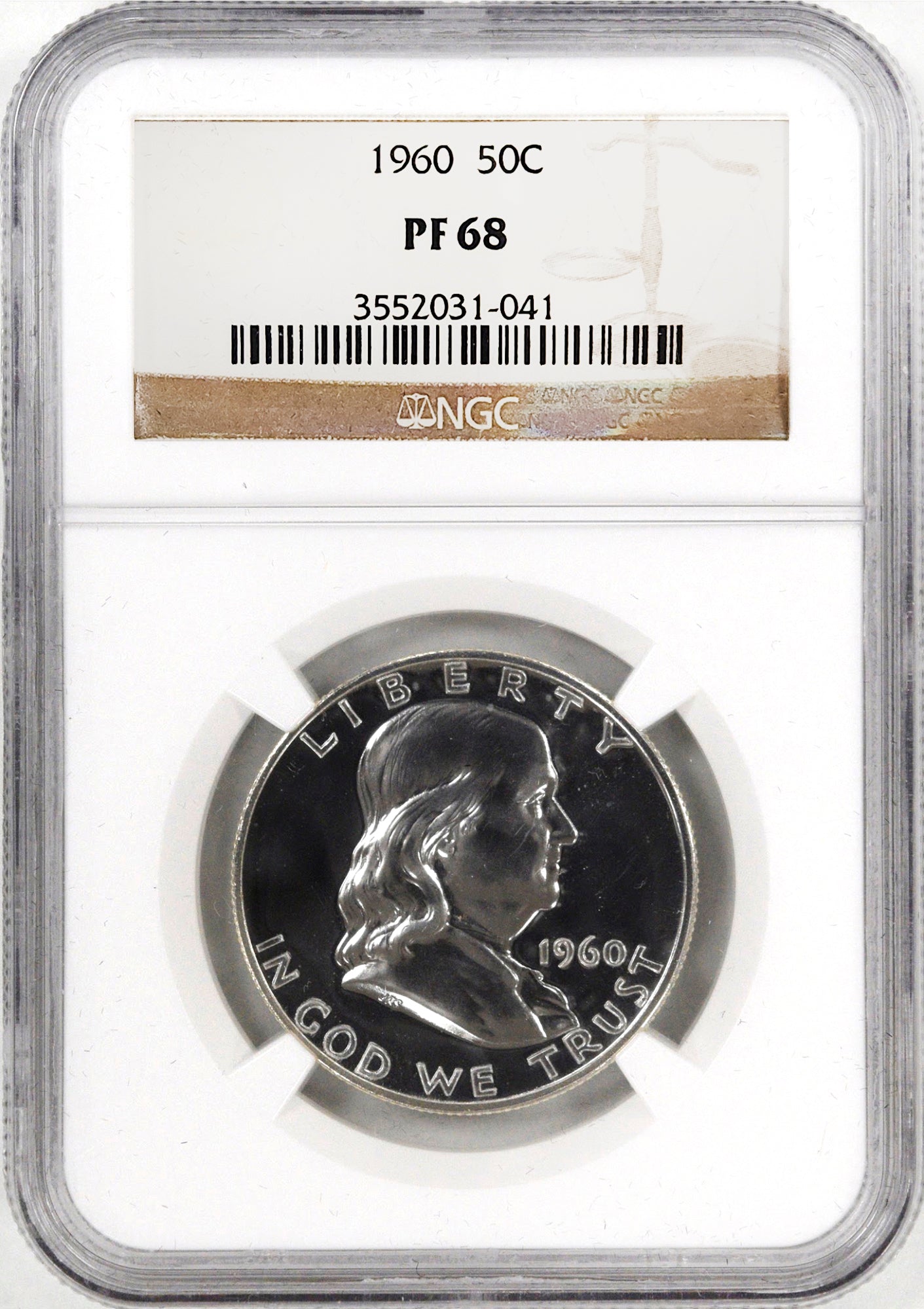 1956 Type 2 to 1963 50C Franklin Silver Proof 8-Coin Run NGC PF68