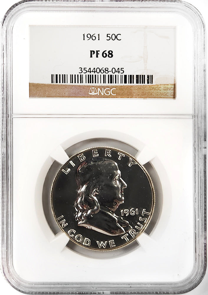 1956 Type 2 to 1963 50C Franklin Silver Proof 8-Coin Run NGC PF68