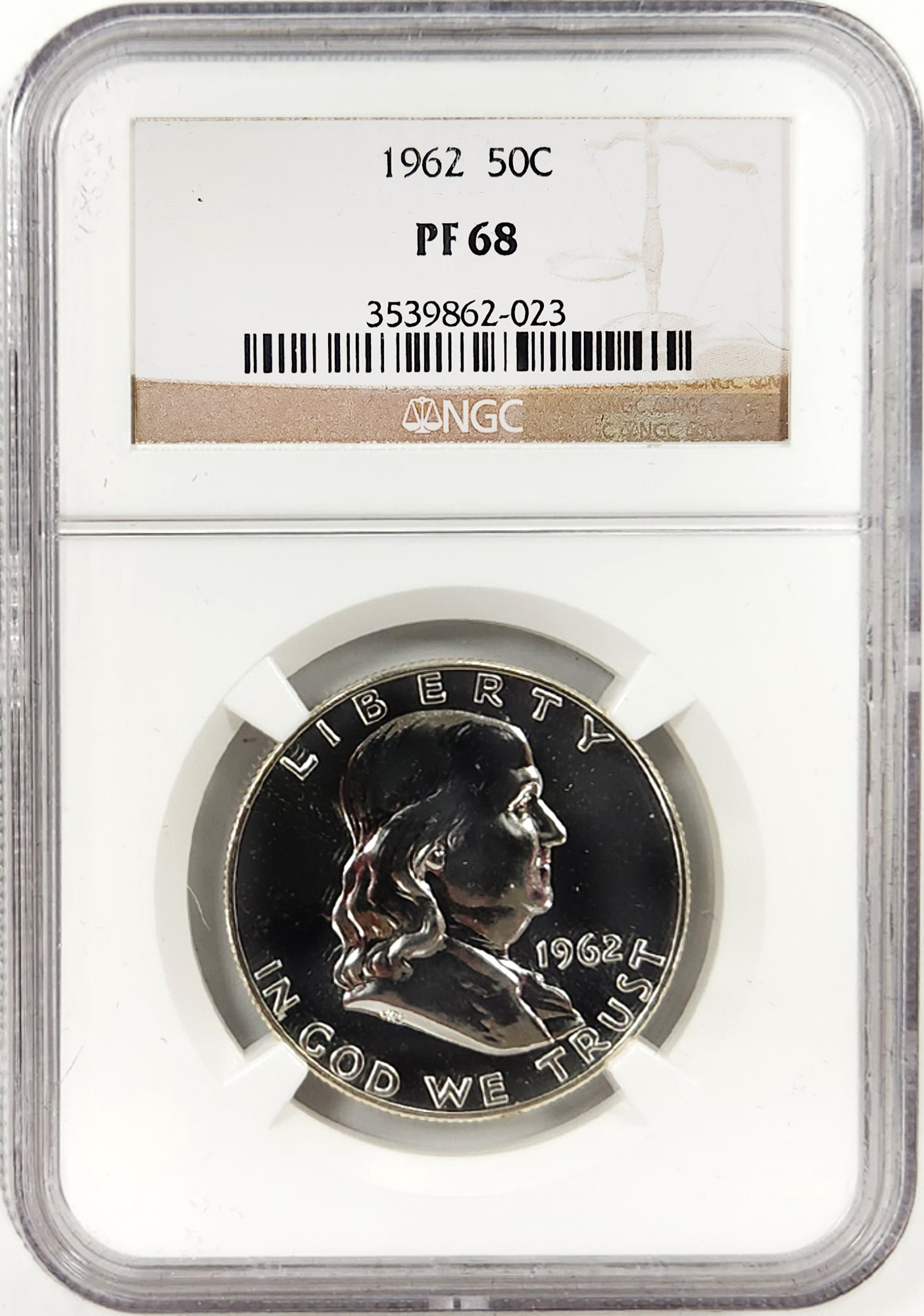 1956 Type 2 to 1963 50C Franklin Silver Proof 8-Coin Run NGC PF68