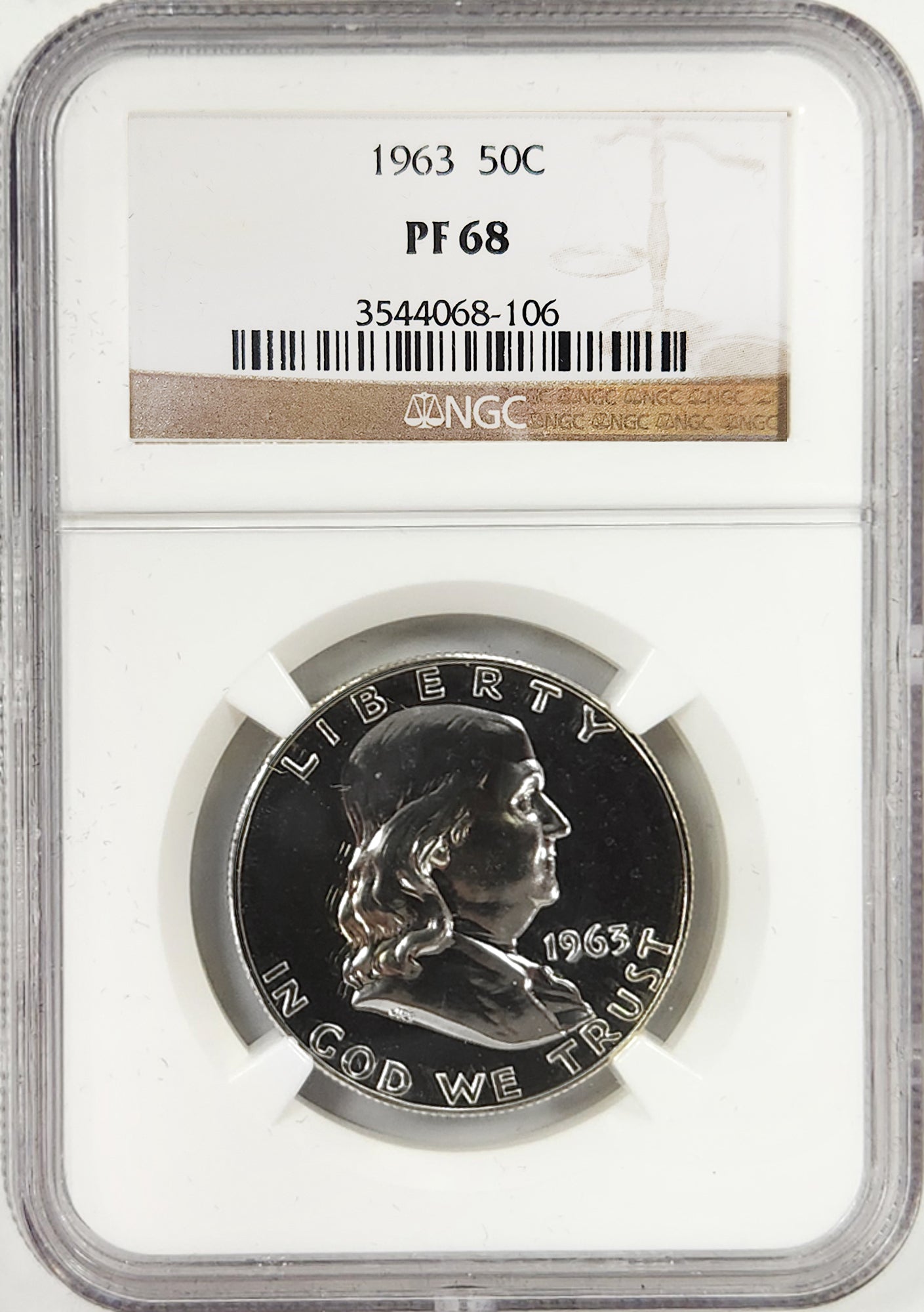 1956 Type 2 to 1963 50C Franklin Silver Proof 8-Coin Run NGC PF68