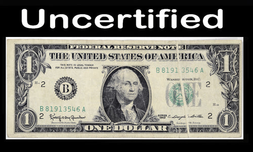 Series 1963 $1 FRN Gutter Error Pronounced on Obverse & Reverse Uncertified VF