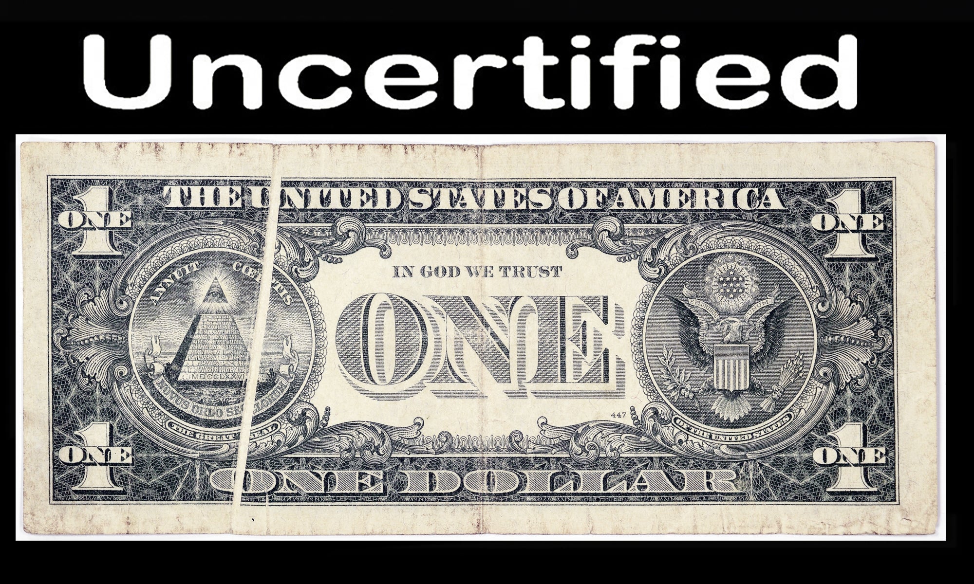 Series 1963 $1 FRN Gutter Error Pronounced on Obverse & Reverse Uncertified VF