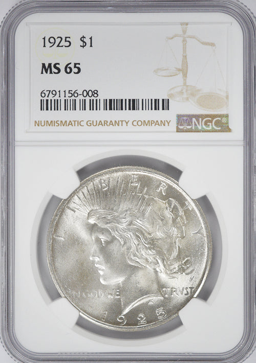 1925 $1 Peace NGC MS65