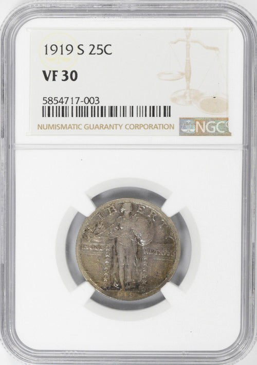 1919-S 25C Standing Liberty NGC VF30