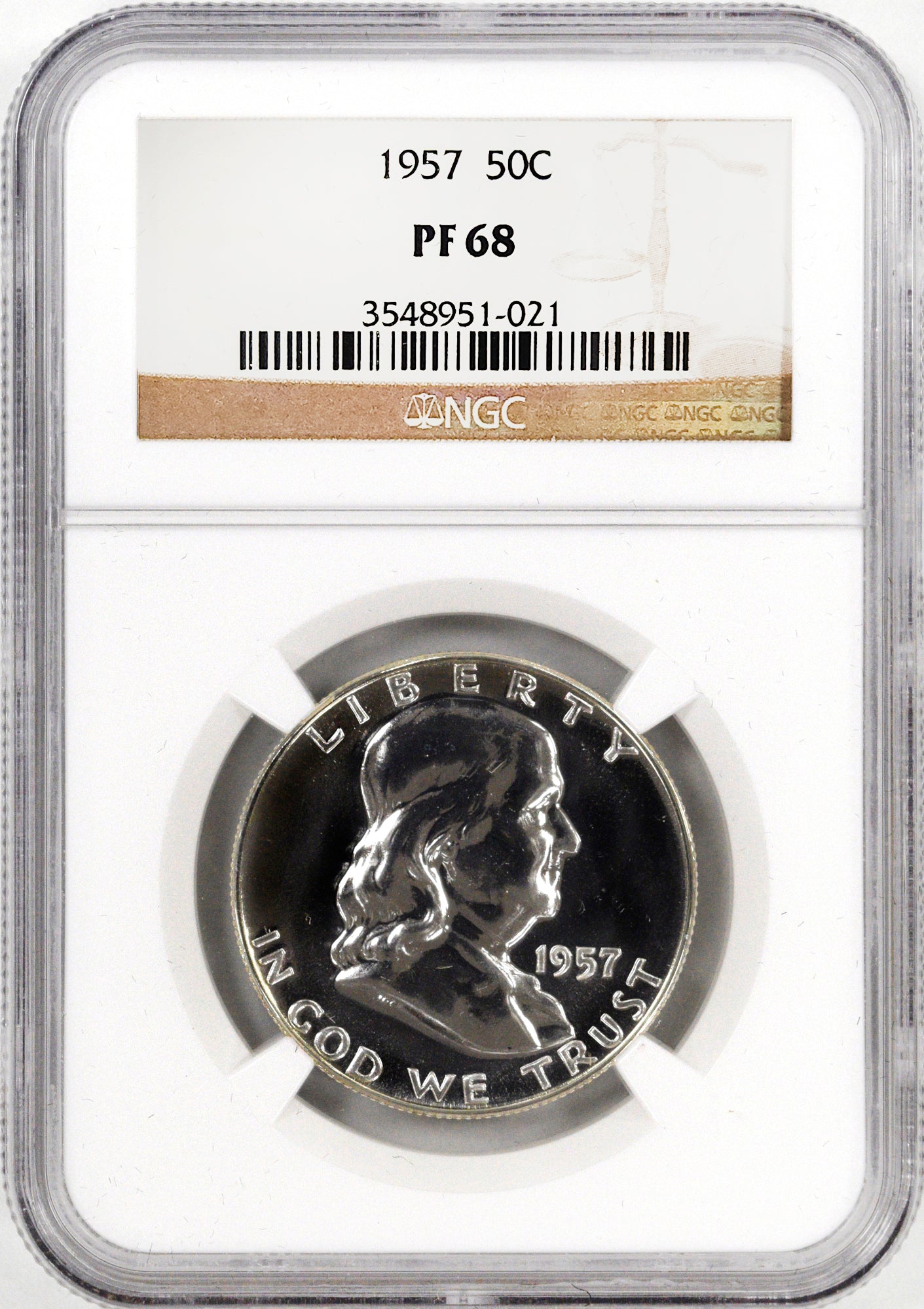 1956 Type 2 to 1963 50C Franklin Silver Proof 8-Coin Run NGC PF68