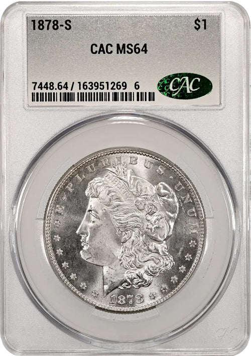 1878-S $1 Morgan CAC MS64