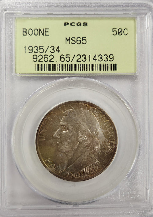 1935/34 50C Boone PCGS MS65 Neat Color!