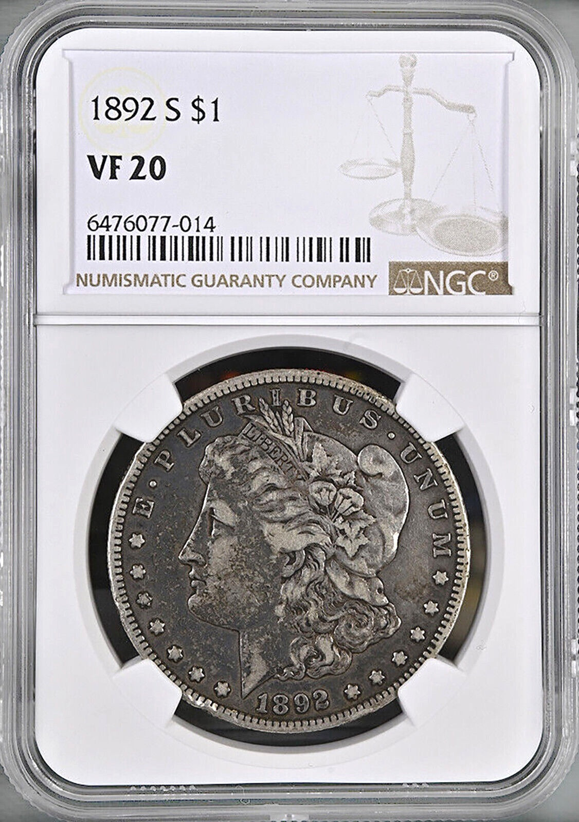 1892-S $1 Morgan NGC VF20