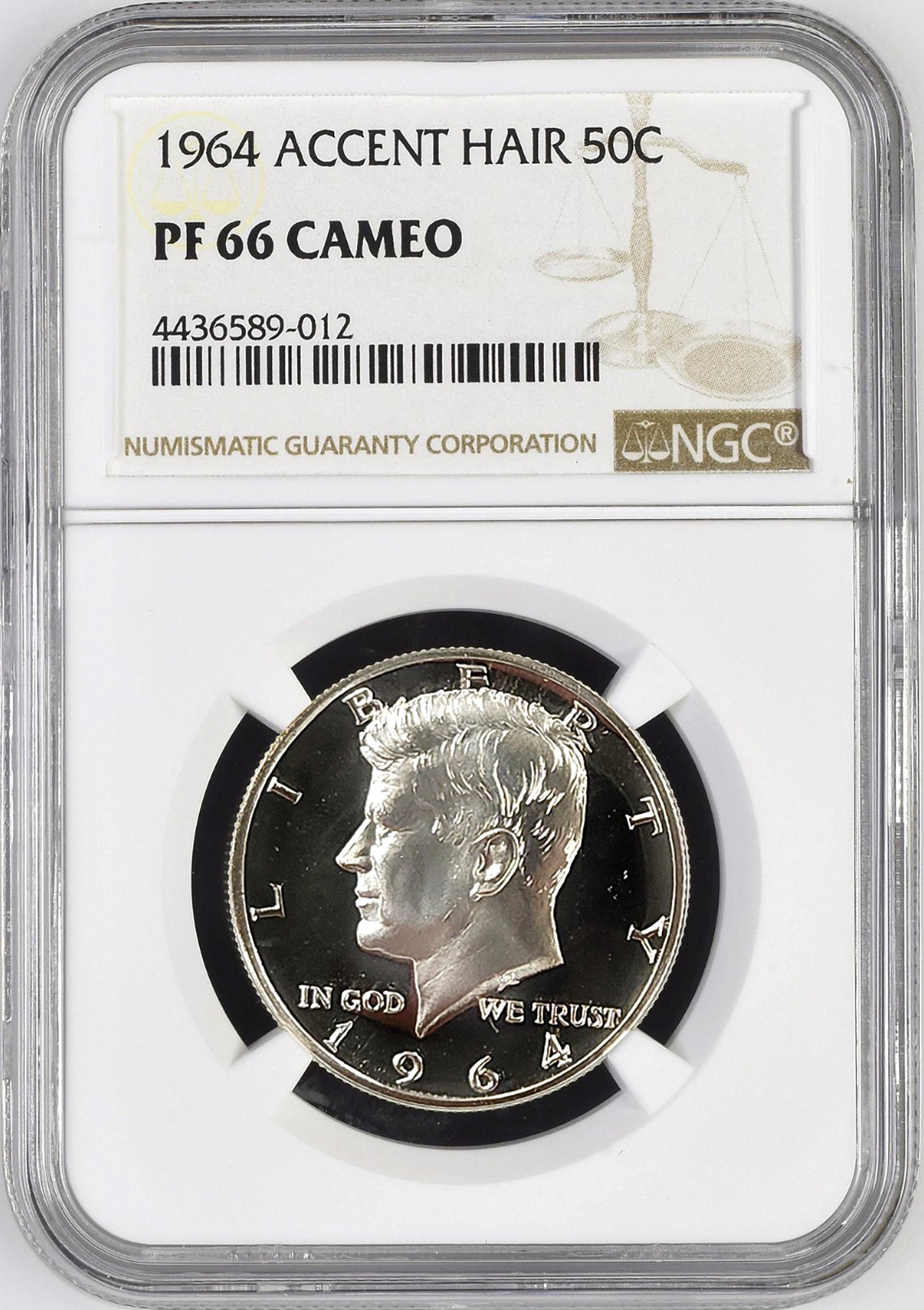 1964 50C Kennedy Accent Hair NGC PF66 Cameo