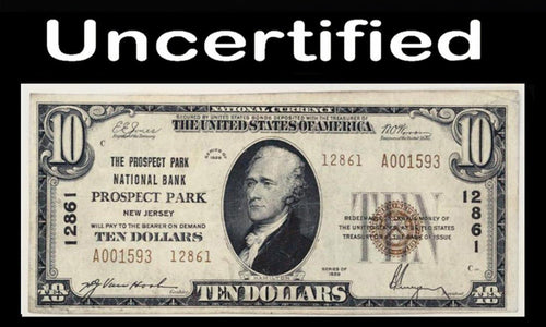 1929 $10 Type II Prospect Park National Bank of New Jersey CH# 12861 VF