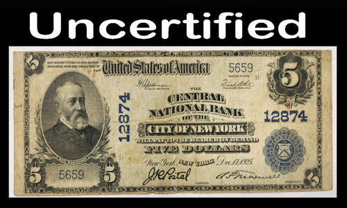 1902 $5 The Central National Bank of the City of New York, New York CH. #12874