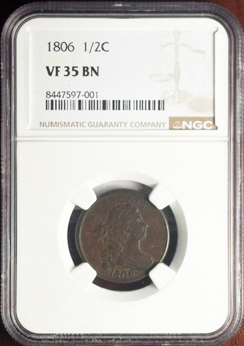 1806 1/2C NGC VF35 BN
