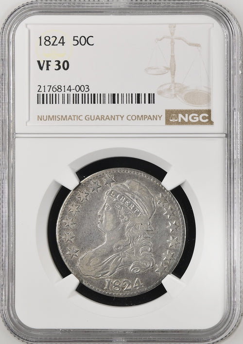 1824 50C Capped Bust NGC VF30
