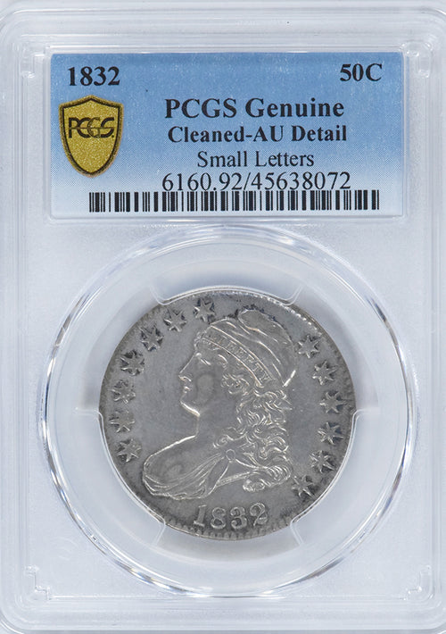 1832 50C Capped Bust PCGS Genuine Cleaned - AU Detail