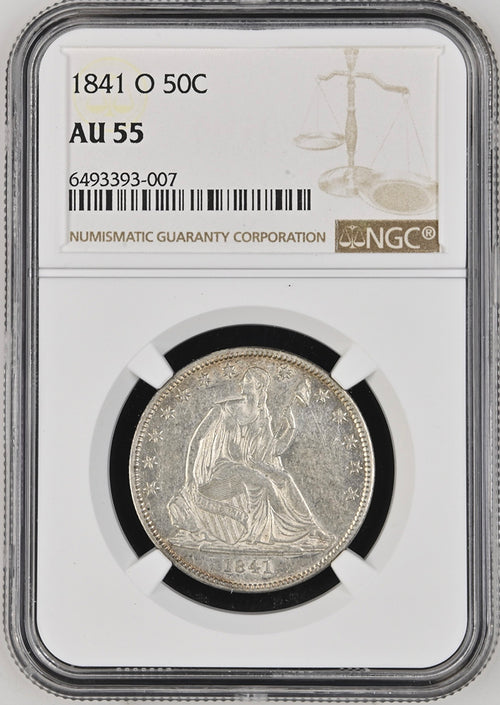 1841-O 50C Seated Liberty NGC AU55
