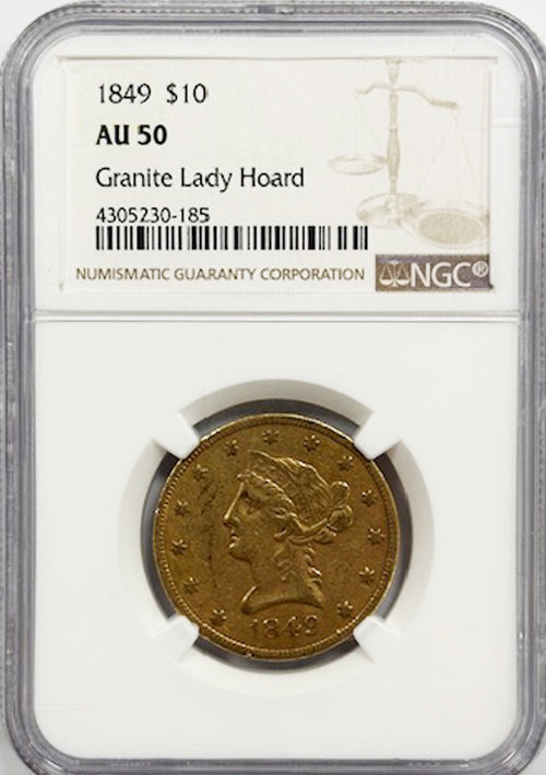 1849 $10 NGC AU50