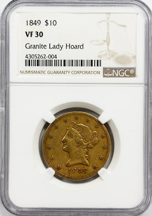 1849 $10 NGC VF30