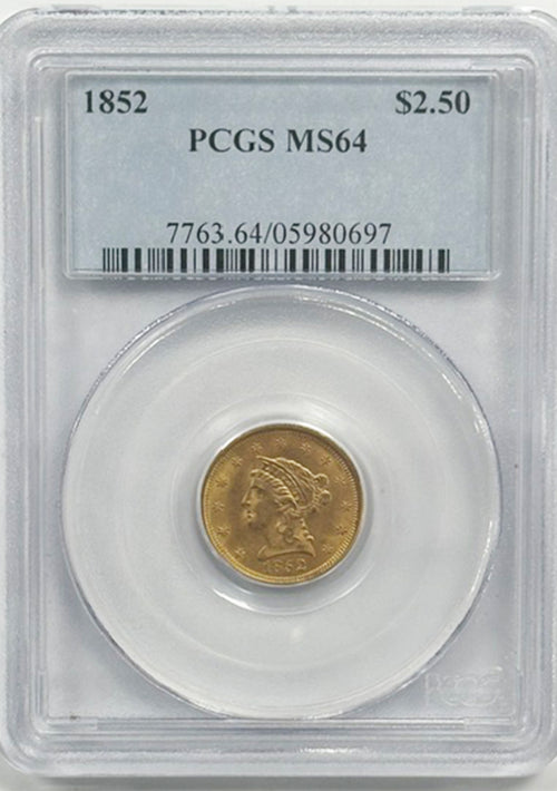 1852 $2.50 PCGS MS64