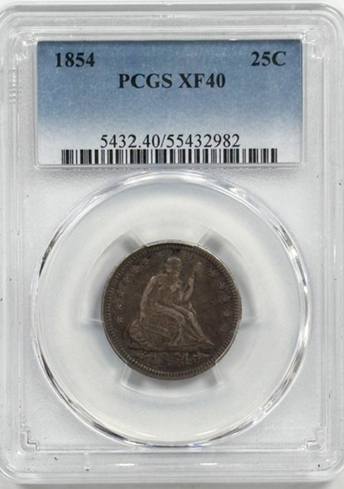 1854 25C PCGS XF40