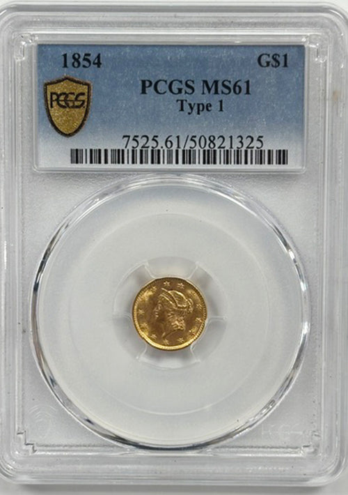 1854 G$1 PCGS MS61 Type 1