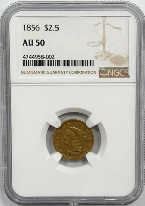 1856 $2.5 NGC AU50