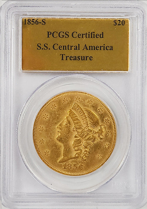 1856-S $20 Gold Liberty S.S. Central America Treasure PCGS Certified