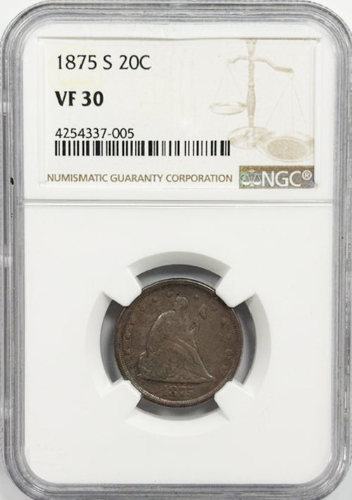 1875 S 20C NGC VF30