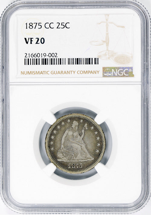 1875-CC 25C Seated Liberty NGC VF20