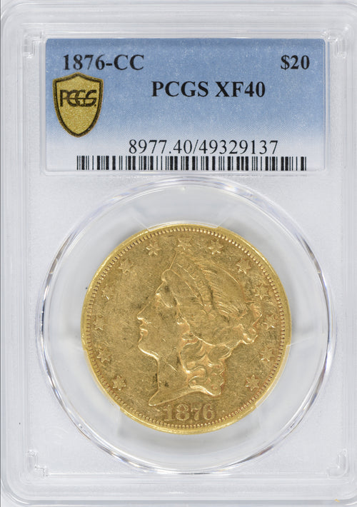 1876-CC $20 Gold Liberty PCGS XF40