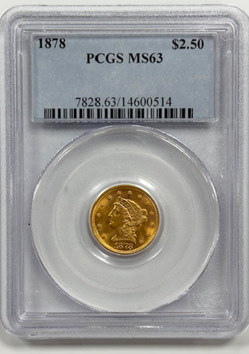 1878 $2.50 PCGS MS63
