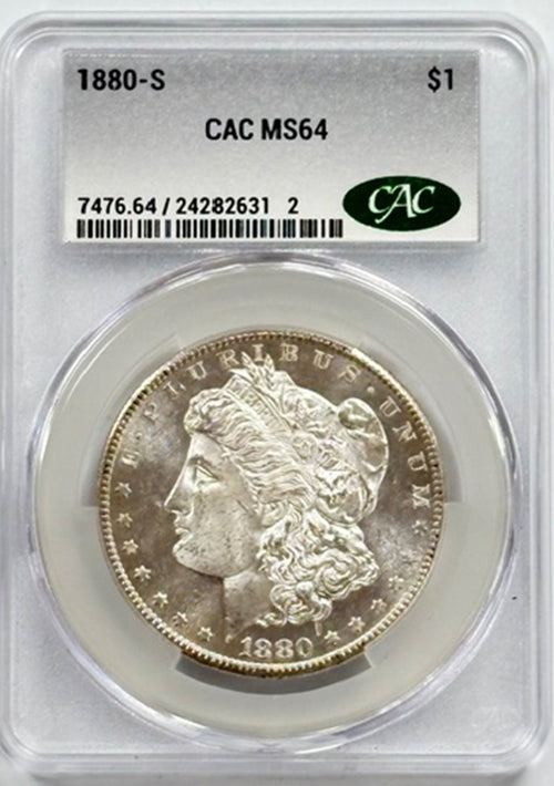 1880-S $1 CAC MS64