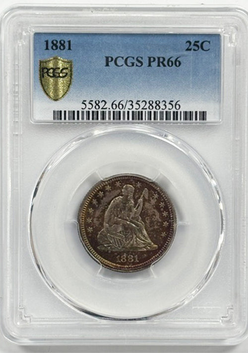 1881 25C PCGS PR66