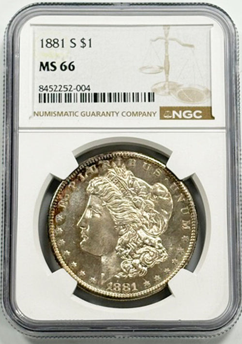 1881 S $1 NGC MS66