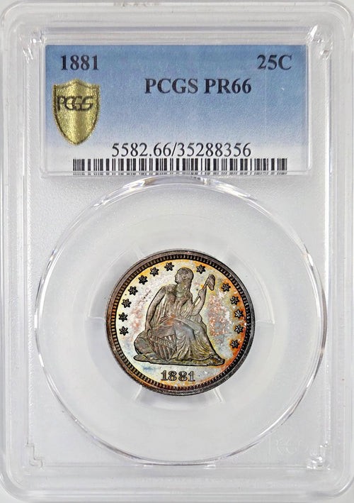 1881 25C PCGS PR66