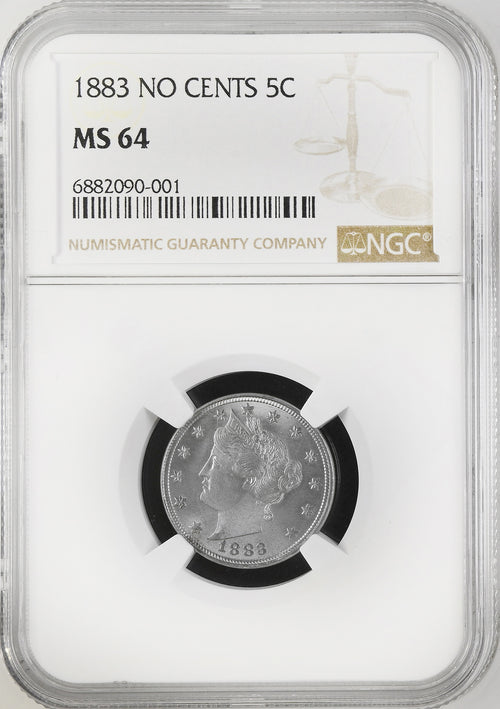 1883 No Cents 5C Liberty NGC MS64