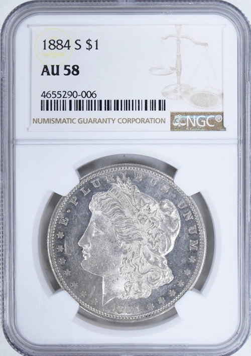 1884-S $1 Morgan NGC AU58