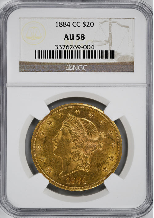 1884-CC $20 NGC AU58