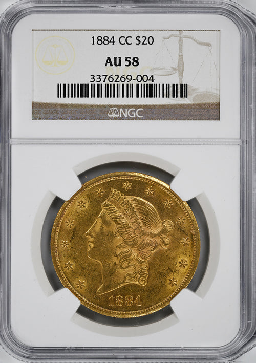 1884-CC $20 NGC AU58