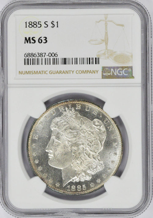 1885-S $1 Morgan NGC MS63