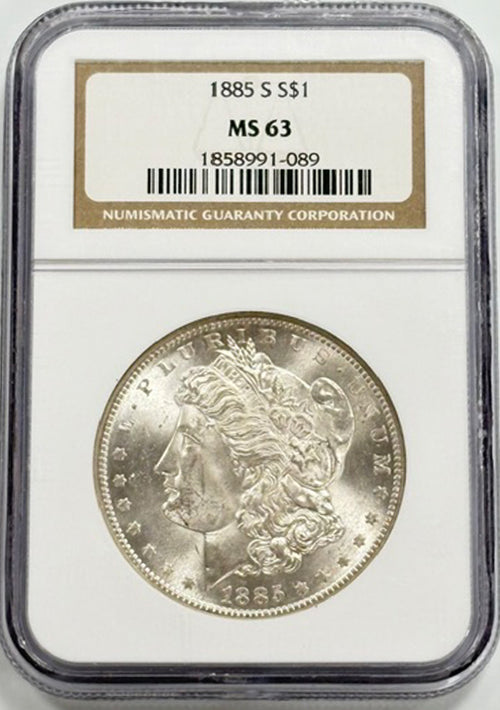 1885 S S$1 NGC MS63